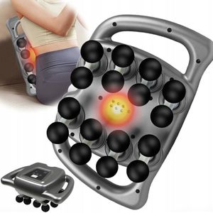 Massage Apparaat 16 Koppig - Infrarood Massage Gun - 100 niveaus en 9 modi - Relax en Ontspanning Massage Apparaat - Sport Massage - Deep Tissue - Massageapparaten - Ontspannen - Massage Pistool - Grijs