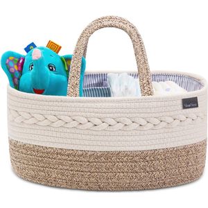 Draagbare Baby Luier Caddy Organizer - 100% Katoen, Verstelbare Compartimenten, Ideaal Voor Pasgeborenen en Momenteel