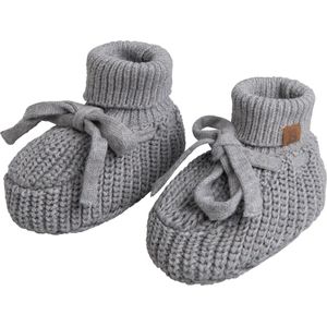 Baby's Only Slofjes teddy Soul - Grijs - 0-3 mnd - 100% ecologisch katoen - GOTS