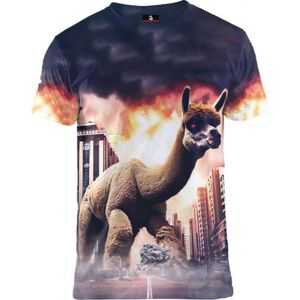 Alpaca of doom Maat XL - Crew neck - Festival shirt - Superfout - Fout T-shirt - Feestkleding - Festival outfit - Foute kleding - Alpacashirt