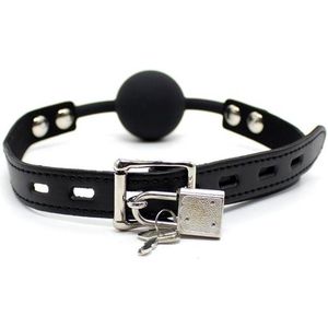 Silicona Ball Gag 4 cm with Padlock Black