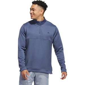 adidas Performance Ultimate365 Textured Sweater met Korte Rits - Heren - Blauw- L