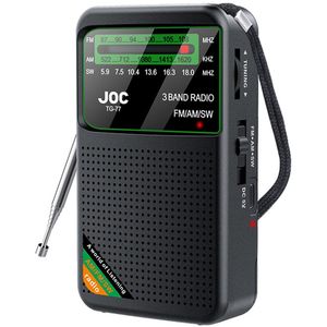 3-band zakradio, draagbare am/fm sw-radio met batterij en korte golf, gemaakt van geavanceerde transistors, 3,5 mm hoofdtelefoonaansluiting, grote luidsprekers voor binnen - en buitengebruik