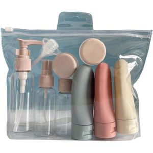 Reisflessen - Doseerflessen - 11-delige draagbare cosmetische reisflessenset - Reiscontainers - Reisaccessoires - Navulbare plastic cosmetische reisflessen - Voor shampoo, crème, conditioner, douchegel, lichaamsverzorging