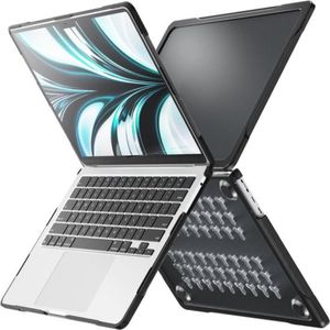 Case2go - Hardcover/Hoes voor Macbook Air 13.6 Inch (2022) - 360 Bescherming - Zwart