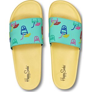 Happy Socks LND114-2000 Pool Slider Lemonade - maat 38/39