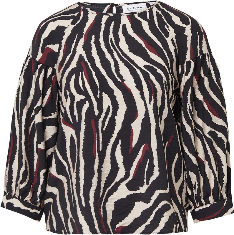 comma - Blouse - Met Ballonmouwen - All-over Print