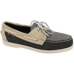 Sebago Dockside Portland Spinnaker Nubuck Blue Navy Offwhite