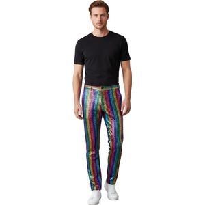 Sprankelende glitter Party Broek - Kleuren - Feest - Gekleurd Pak - Unisex