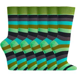 Veganistische sokken | Biologisch | Zonder schadelijke stoffen | Kleur: Groen | Maat: 36-41 / 42-47 | 6 paar