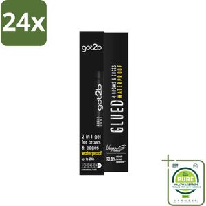 Got2B - Wenkbrauwgel - 4 Brows & Edges Waterproof Transparant - 16 ml - Voordeelverpakking - 24 stuks - Wenkbrauwen stylen - Haarranden stylen