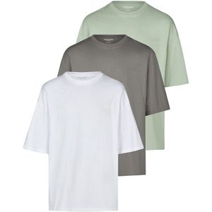 Jack & Jones Heren T-Shirt JJECHARGE 3 Set Pack bequem Veelkleurig XXL Ronde Hals Volwassenen gemaakt van 100% katoen