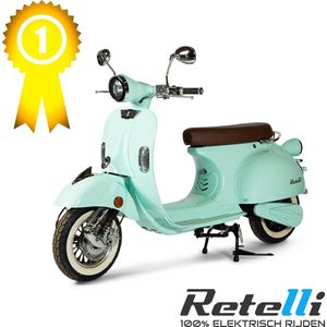 BEST GETEST - elektrische scooter - Retelli Vecchio Classico 24ah - mint - Brom/snor - retro - incl kenteken, tenaamstelling en rijklaar maken