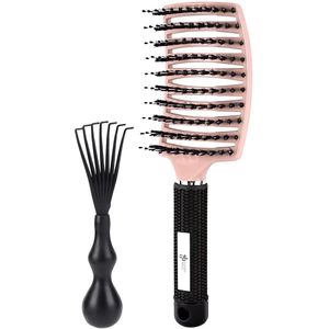 Guardian Beauty Haarborstel - Gebogen Borstel - Met Haarborstelreiniger - Perzik
