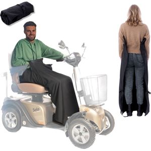Belieff Scootmobiel Deken - Beenkleed Scootmobiel - Voetenzak - Scootmobielaccessoires - Wind- en Waterdicht - Fleece - Open Onderkant - Zwart - Medium