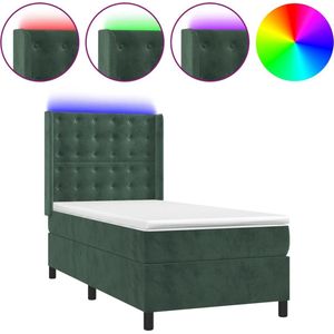 vidaXL-Boxspring-met-matras-en-LED-fluweel-donkergroen-80x200-cm