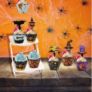 Akyol - cupcake toppers - 12 stuks - halloween cupcake topper - halloween taarttopper - cupcake decoratie halloween - horror - halloween - pompoen - spook - halloween decoratie - verjaardag – feestje – versiering – cake topper