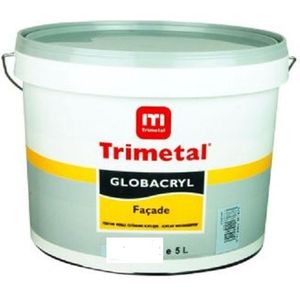 Trimetal Globacryl Façade - Watergedragen zijdeglns buitenmuur verf - Kleur RAL 9001 Cremewit - 5 L