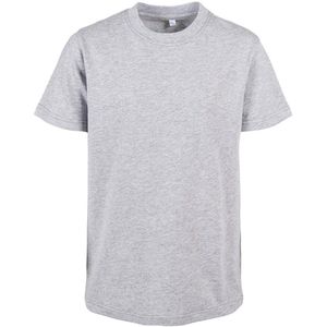 Build Your Brand Kinder-T-shirt Organic Kids Basic Tee, basic T-shirt voor jongens en meisjes, van biologisch katoen, maten 110/116-158/164, HEATHERGREY, 110-116