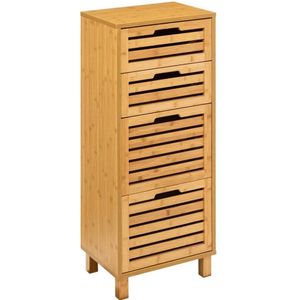 5Five® Bamboe Kast met 4 Lades - Naturel - 30x40x97,5 cm