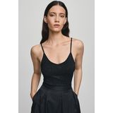 Moss Copenhagen - 19408 Eurasia Strap Top - Zwart Zilver - Wikkeltop