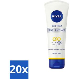 20 x NIVEA - Handcrème - 3-in-1 Q10 Anti-Veroudering - Anti-rimpel - Egaliseert - Hydrateert - 100 ml - Handverzorging - Q10 - Zachte Handen