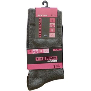 EXTRA warme winter dames sokken - Wol - Bruin - Maat 36/41 - 4 Paar chaussettes socks