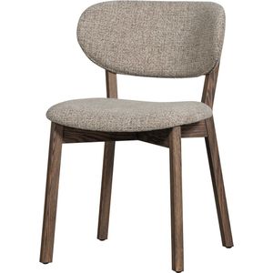 WOOOD Udar Eetkamerstoel Houte Frame - Polyester - Donkerbruin - 82x51x60