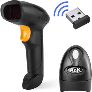 A&K Draadloze Barcode Scanner - 1D Handscanner - Plug & Play USB