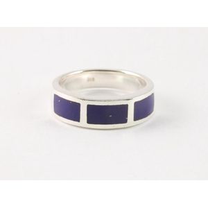 Zilveren ring met lapis lazuli - maat 17.5