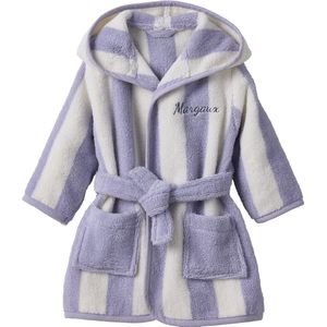 Badjas - Paars - TRANSAT Capsule Familie - Voor Baby's - Gestreept - Te Personaliseren