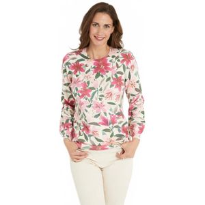 Zachte trui met bloemenprint en ronde hals