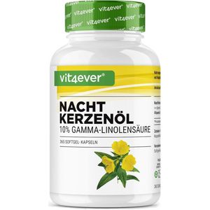 Teunisbloemolie - 365 capsules - Hooggedoseerd met 2000 mg per dagelijkse dosis - Premium: 10% gamma-linoleenzuur GLA, met natuurlijke vitamine E & koudgeperst - Vit4ever
