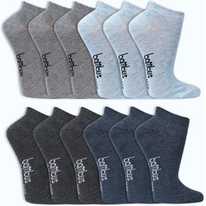 Voordeelbundel sneaker sokken | 12 paar | bamboe | zonder knellende boord | Superzacht | ademend | fijne teennaad | diverse maten