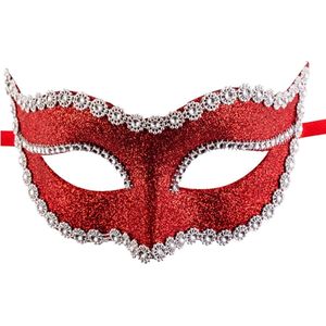 Carnival Toys Verkleedmasker Glitters Dames Rood One-size