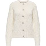 JDY - Gebreid Vest - Beige - Lange Mouw - Normale Pasvorm