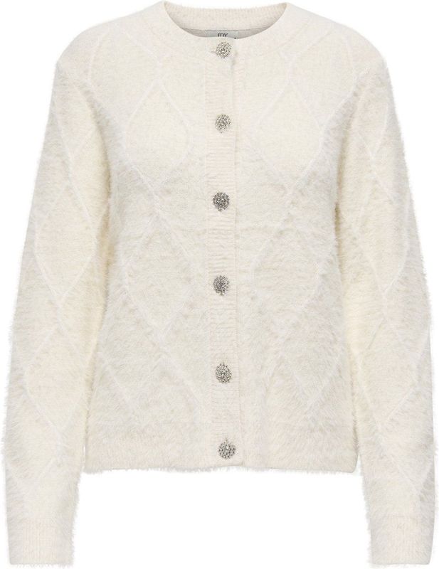 JDY - Gebreid Vest - Beige - Lange Mouw - Normale Pasvorm