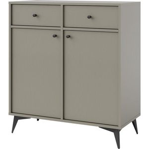 Tokio ladekast - dressoir 83,6 cm - 2 deuren en 2 laden - lichtgroen met metalen poten