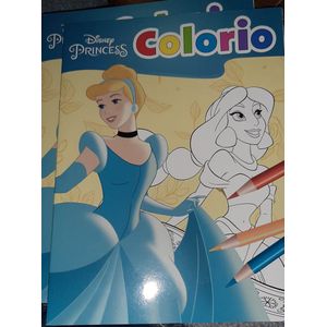 Colorio kleurboek Disney princess assepoester en Jasmine - prinsessen kleurplaten - 32 pagina's - Alladin - sneeuwwitje prinses