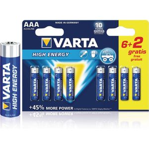 Varta AAA High Energy Batterijen - 8 stuks