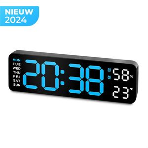 Digitale Wekker - Temperatuur & Vochtigheid - 12/24-Uurs Weergave - Verstelbare Helderheid