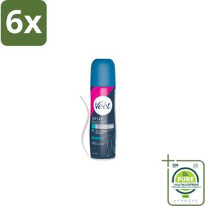 Veet - Ontharingsspray - Gevoelige Huid - Makkelijk Aanbrengen - 150 ml - Voordeelverpakking - 6 stuks - Ontharingsspray - Ontharen