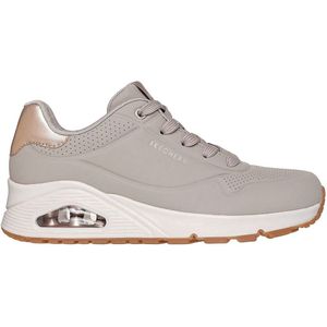 Skechers - UNO GOLDEN AIR - Vrijetijdsschoen - Taupe - Lage Veterschoen met Metallic Inzet