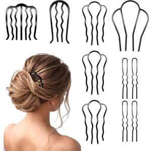 10 Stks Haar Zijkammen - Haar Vork Clip Tanden - Haarspelden Voor Updo Bun - U-Vorm Haar Sticks - Franse Twist Kam - Metalen Haarspeld - Vrouwen Haar Styling Tool - Accessoires - 4 Size .