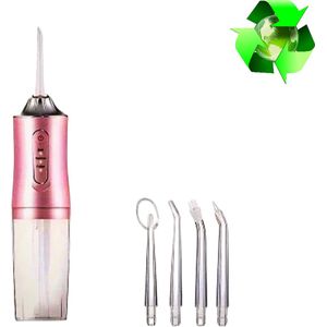 Professionele Waterflosser Draadloos- Draadloze Monddouche - 3 Modus - Oplaadbaar - USB - met 4 opzetstukken -Kleur ROZE