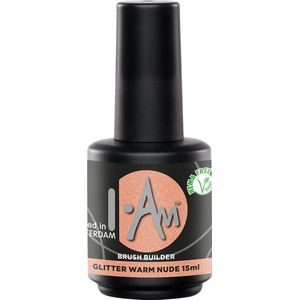 I AM Brush Builder Gel – Glitter Warm Nude – Builder in a Bottle – HEMA Free