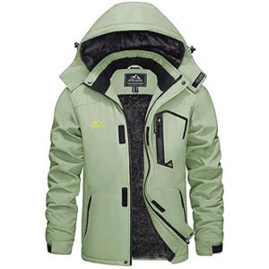 Heren Waterdichte Fleece Winterjas met Afneembare Capuchon - Warme Ski- en Regenjas