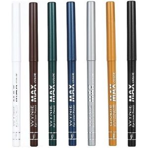 Wynie - MAX Color - Set met 7 kleuren - Oogpotlood, draaibaar / Automatic Eyeliner Pencil - Zilver Goud Zwart Bruin Wit Groen Blauw