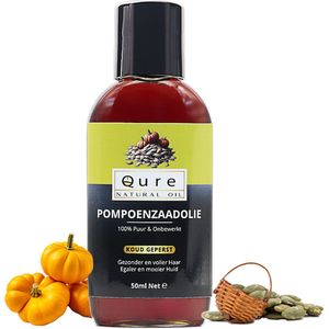 Pumpkin Seed Oil 50ml | 100% Puur & Onbewerkt | Pompoenpitolie | Food-Grade Kwaliteit Pompoenpitolie voor een Glanzend Haar en Stralende Huid
