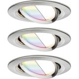Paulmann Nova Plus - Smart Home - Zigbee - LED-inbouwspotenset - 3x5.2W - ijzer geborsteld - RGBW